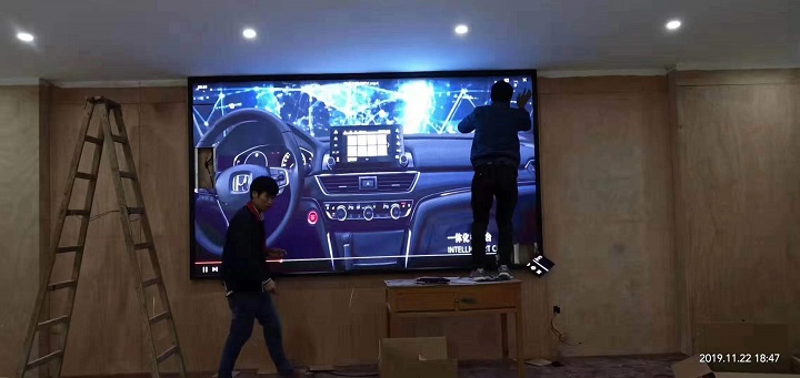 青原区邓家社区2块室内P3全彩屏共10平方